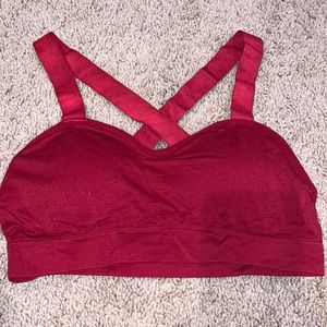 Large maroon padded strappy bra
